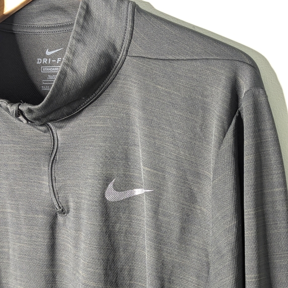 Nike DRY-FIT Standard Fit Black Stretch Poly Long Sleeve Quarter Zip Pullover L - Picture 4 of 9